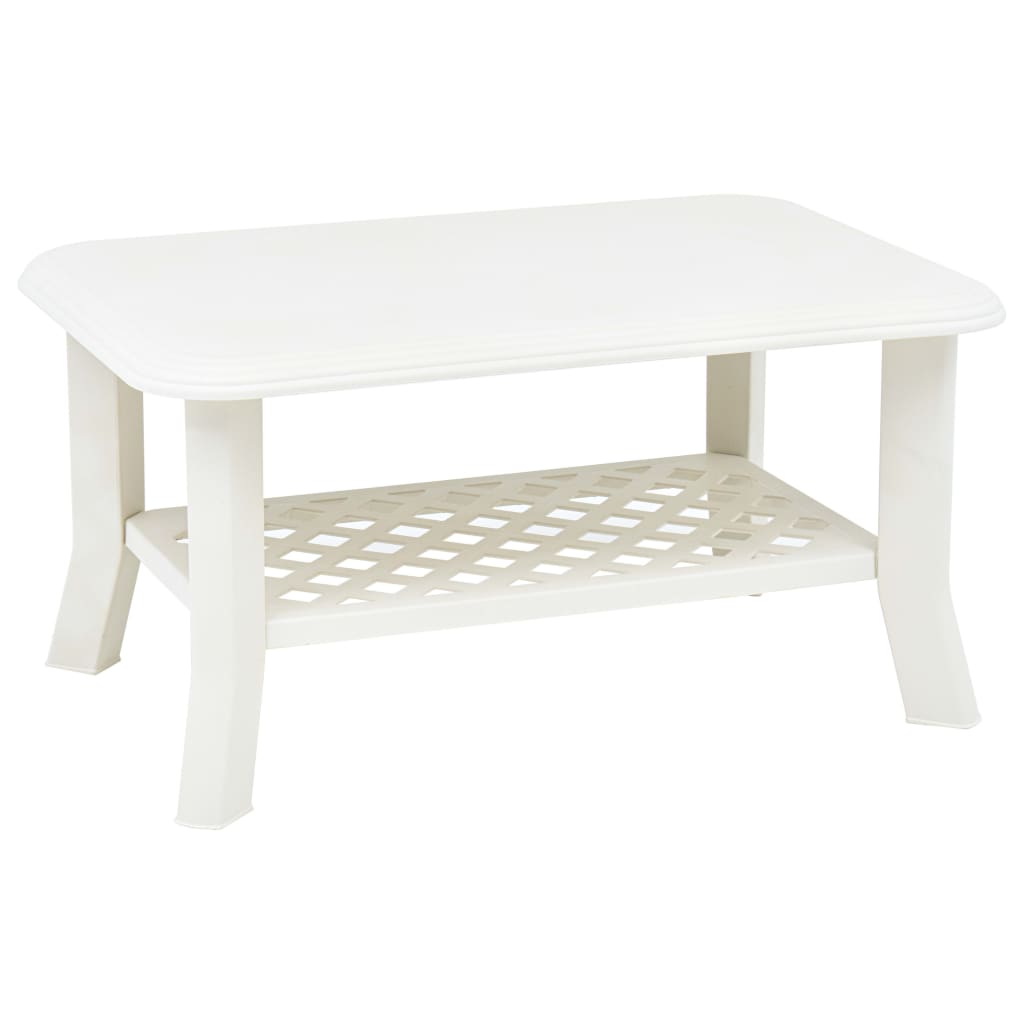 vidaXL Coffee Table End Table with Storage Shelf Side Couch Table Plastic