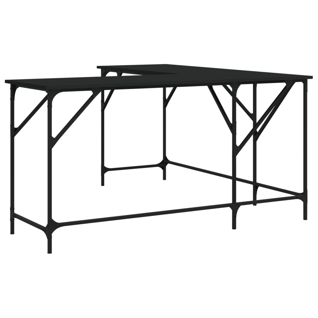 vidaXL Desk L-shape Computer Writing Table with Metal Frame Engineered Wood