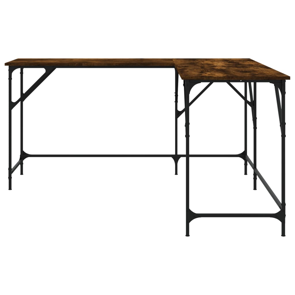 vidaXL Desk L-shape Computer Writing Table with Metal Frame Engineered Wood