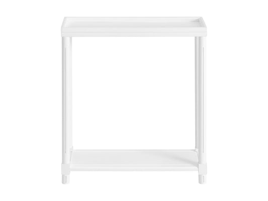 Set Of Two 24" White Wood Rectangular End Tables With Shelf