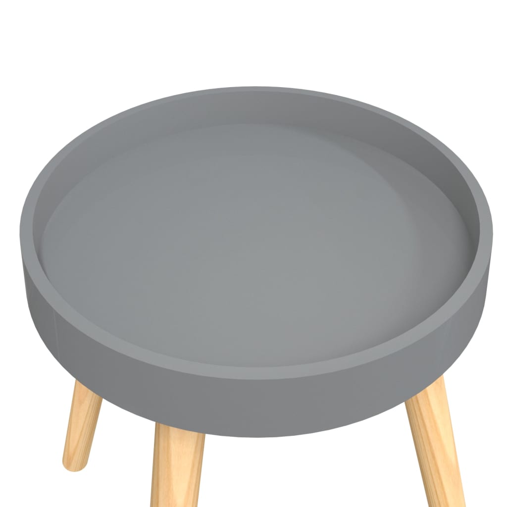vidaXL Side Table Round End Coffee Table Engineered Wood and Solid Wood Pine